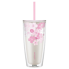 Hình ảnh Ly Nhựa 2 Lớp LocknLock Double Wall Cold Cup Cherry Blossom 750ml HAP509