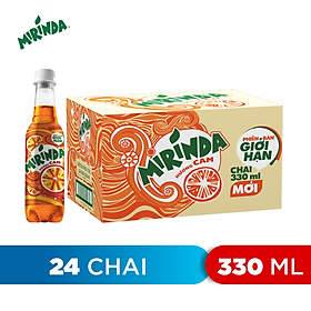 Thùng 24 Chai Nước Ngọt Có Gas Mirinda Cam (330ml/ Chai)