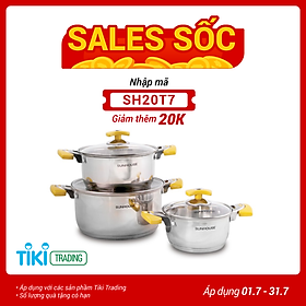 Bộ Nồi Inox 5 Đáy Sunhouse SH787