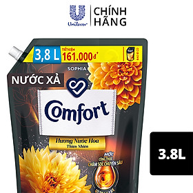 Nước Xả Làm Mềm Vải Comfort Chăm Sóc Chuyên Sâu Hương Nước Hoa Thiên Nhiên Sophia túi 3.8L