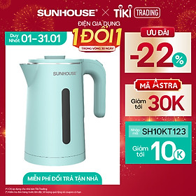 Ấm Đun Siêu Tốc Inox 2 Lớp Sunhouse SHD1351 (1.8 Lít) - Hàng Chính Hãng