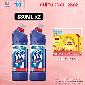 Combo 2 Nước Tẩy Bồn Cầu Vim 880ml Diệt 99,9% Vi Khuẩn