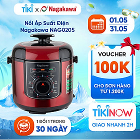 Nồi Áp Suất Điện Nagakawa NAG0205 (6.0 Lít) - Hàng Chính Hãng