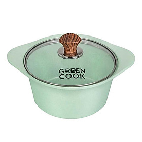 Nồi đúc đáy từ men đá xanh ngọc 24 cm Green Cook GCS05-24IH công nghệ Hàn Quốc