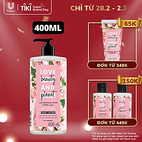 Sữa Dưỡng Thể 400Ml Love Beauty And Planet Làm Sáng Da Delicious Glow Với 100% Tinh Dầu Hoa Hồng Bulgaria