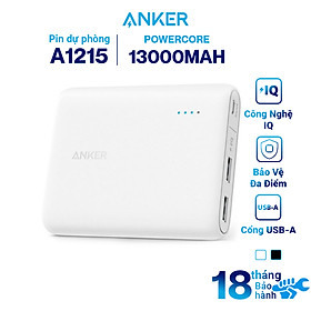 Pin Sạc Dự Phòng Anker PowerCore 13000mAh - A1215 - Hàng Chính Hãng