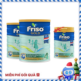 Bộ 2 Hộp Sữa Bột Friso Gold 4 1400g Dành Cho Trẻ Từ 2 - 6 Tuổi + Tặng Lon Sữa Friso Gold 4 380g