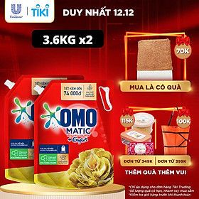 Combo 2 túi nước giặt OMO Matic Comfort hương Tinh dầu thơm cho máy giặt