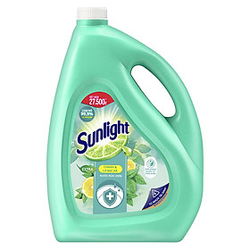 Nước Rửa Chén Bát Sunlight Diệt Khuẩn Chiết xuất Chanh và Lá Bạc Hà 3.6kg