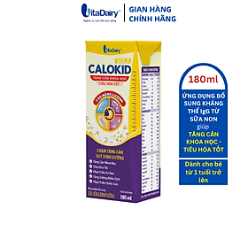 SUDD Calokid Gold 180ml ( thùng 48 hộp ) giúp bé cải thiện cân nặng, tiêu hóa tốt - VitaDairy