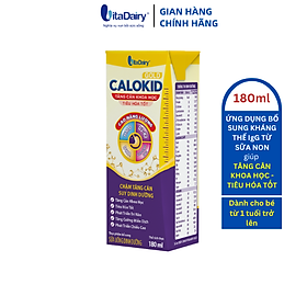 SUDD Calokid Gold 180ml ( lốc 4 hộp ) giúp bé cải thiện cân nặng, tiêu hóa tốt - VitaDairy