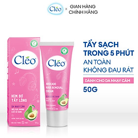 Hình ảnh Review Kem Tẩy Lông Chiết Xuất Bơ Cleo Dành Cho Da Nhạy Cảm 50g, an toàn, không đau và đạt hiệu quả nhanh chóng