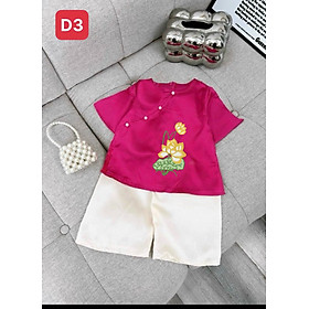 Bộ bà ba cho bé gái hoa sen đi chơi biểu diễn đẹp từ 12-40kg chất lụa mềm mát (không kèm cài)