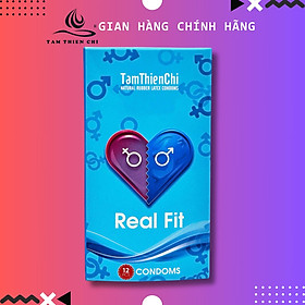 Bao cao su Tâm Thiện Chí Real Fit mỏng trơn hộp 12 chiếc