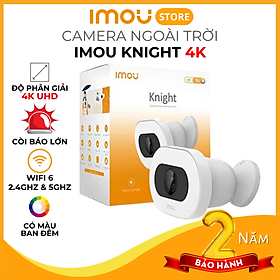 Camera Imou Knight 4K UHD - Camera ngoài trời siêu nét, hỗ trợ Wifi 6 2.4GHz và 5GHz, tạo vùng ranh giới, nhìn màu ban đêm - Hàng chính hãng
