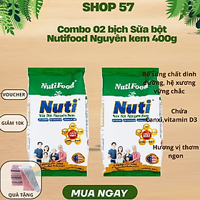Combo 2 Túi Sữa Bột Nguyên Kem Nutifood 400g – Dinh Dưỡng Giúp Gia Đình Khỏe Mạnh – Hàng Chính Hãng, Date Mới Nhất
