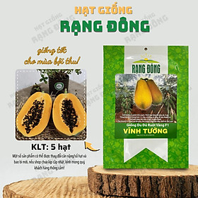 Hạt giống Đu Đủ Ruột Vàng F1 Vĩnh Tường (5 hạt) trái to, ra quả 2 năm, trồng quanh năm - Hạt giống Rạng Đông