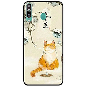 Ốp lưng dành cho Samsung M30 mẫu Mèo Uống Trà