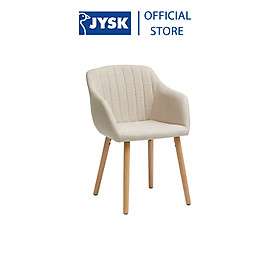 Ghế bàn ăn | JYSK Adslev | polyester/gỗ cao su | be/xám | R59xS60xC80cm