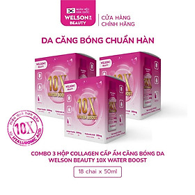 Combo 3 hộp nước uống cấp ẩm căng bóng da Welson Beauty 10X WATER BOOST 3