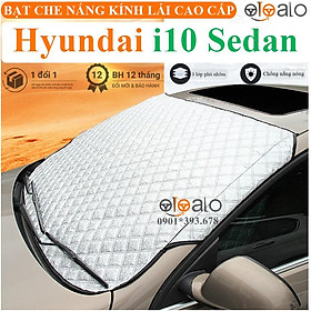 Tấm che nắng kính lái ô tô Hyundai Grand i10 Sedan vải dù 3 lớp cao cấp TKL - OTOALO