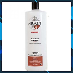 Dầu gội Nioxin 4 Cleanser Shampoo Colored Hair Progressed Thinning cho tóc nhuộm có hiện tượng thưa rụng  1000ml