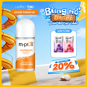 Lăn Khử Mùi M.Pros Whitening 60ml Trẻ Trung - Cho Nam & Nữ, Dưỡng Trắng Da, Khô Thoáng - Lamimi Chính Hãng