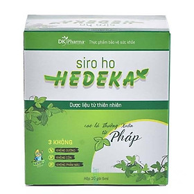 Siro Giảm Ho Đau Họng Hedeka (Hộp 20 Gói x 5ml) chiết xuất lá thường xuân