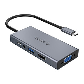 Hub USB Type-C 5 Cổng HDMI 4K 30Hz VGA 1920 1080P 60Hz USB 3.0 5Gbps PD