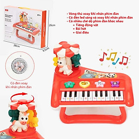 Mua Đàn Piano Phát Nhạc - Organ Kết Hợp Vòng Xoay Thú Khi Đánh Đàn Đèn Led Quay 360 Sinh Động Quà Sinh Nhật Cho Bé Trai Gái