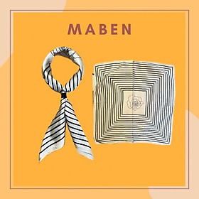 Khăn bandana hình hoa kem size 70x70cm - Maben