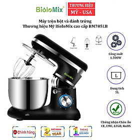 Máy trộn bột và đánh trứng 5 lít, 1500W BioloMix BM785LB có 6 mức độ vận hành Công suất: 1500W - HÀNG CHÍNH HÃNG