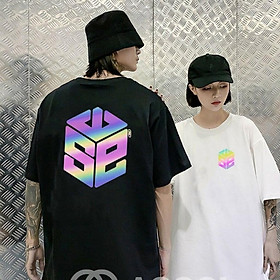 Áo thun nam nữ unisex tay lỡ in phản quang chất thun co giãn 4 chiều