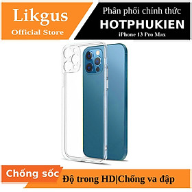 Ốp lưng chống sốc cho iPhone 13 Pro Max Likgus Crashproof giúp chống chịu mọi va đập (có ngăn bảo vệ camera) - hàng nhập khẩu - Trong suốt
