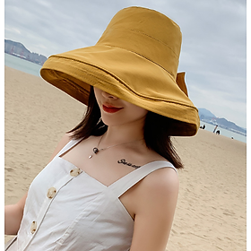 Mũ rộng vành gắn nơ bản to phong cách Hàn mới, nón nữ rộng vành cao cấp