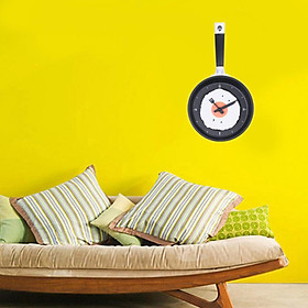 Frying Pan Design Hanging Wall Clock for Novelty Art Home Room Decoration