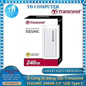 Mua Ổ Cứng Di Động SSD Transcend ESD240C 240GB 2.5  USB Type C - TS240GESD240C - Hàng chính hãng Diệp Khánh phân phối