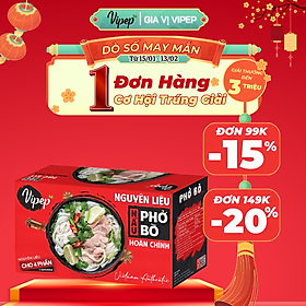 Nguyên Liệu Nấu Phở Bò Hoàn Chỉnh Vipep 320G - Gia vị Vipep