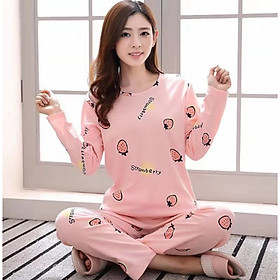 Đồ bộ mặc nhà, bộ đồ thun quần dài áo tay dài in hình C033
