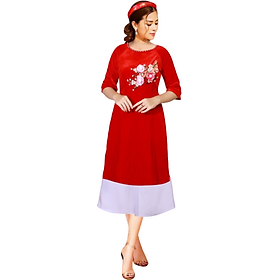 Set Áo Dài Cách Tân Nhung Cao Cấp Xinh Xắn