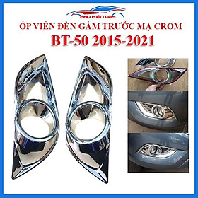 Ốp viền đèn gầm trước mạ crom cho xe BT50 BT-50 2015-2016-2017-2018-2019-2020-2021