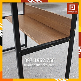Mua Bàn Làm Việc Gác Lửng khung sắt  mặt gỗ MDF phủ Melamine chống nước