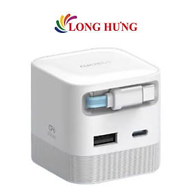 Cốc sạc Cuktech GaN Built-in USB-C Cable 1USB 2Type-C 67W CP6 AD653W - Hàng chính hãng