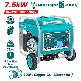 Mua MÁY PHÁT ĐIỆN DÙNG XĂNG BIẾN TẦN 7.5KW TOTAL TP375001 - HÀNG CHÍNH HÃNG
