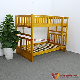 Mua Giường Tầng Trẻ Em Lắp Ghép Gỗ Thông Nhập Khẩu Màu Vàng Mờ Đẹp Giá Rẻ
