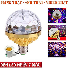 Mua Đèn led xoay 7 màu cảm ứng theo nhạc  Tặng kèm đui xoay