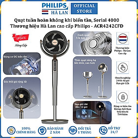 Quạt tuần hoàn không khí 3D động cơ biến tần cao cấp thương hiệu Hà Lan Philips ACR4242CFD Serial 4000 - Hàng chính hãng