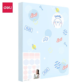 File Lá Học Sinh A4 Deli - 30/40 Lá - Xanh Dương/Hồng/Trắng - 1 Chiếc - 72493 / 72494 - 40 Lá - Xanh Dương