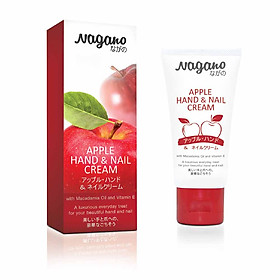 Kem Dưỡng Da Tay Và Móng Hương Táo Nagano Japan 60ml - Apple Hand & Nail Cream Nagano - Chiết xuất từ hạt Mấc Ca giúp dưỡng da tay trắng min, giúp móng chắc khỏe