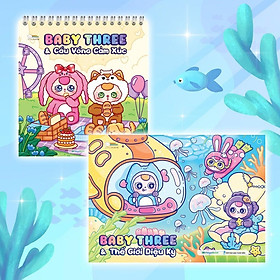 Tô Màu Baby Three - Thế Giới Diệu Kỳ + Cầu Vồng Cảm Xúc - Combo 2 Cuốn - Megabook